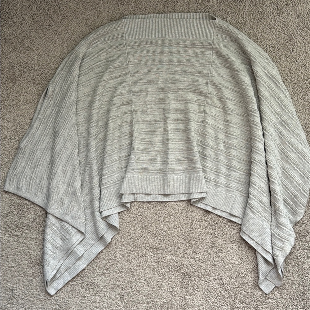 Gray Knit Poncho/Shawl